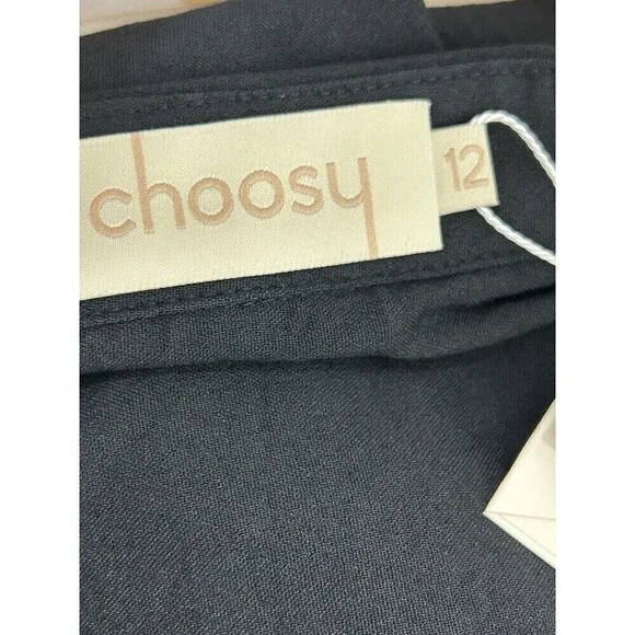 New Choosy St Crosby Plunging Shirt Dress 12 Black Sophie Turner Kim Kardashian - Picture 9 of 10